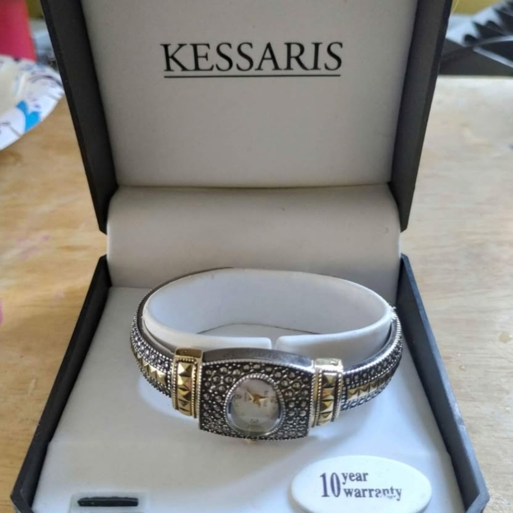 Kessaris Women's Gold Tone Bracelet Watch.